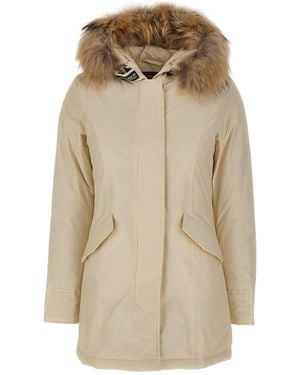 Woolrich Arctic Raccoon Hooded Parka Coat - Natural