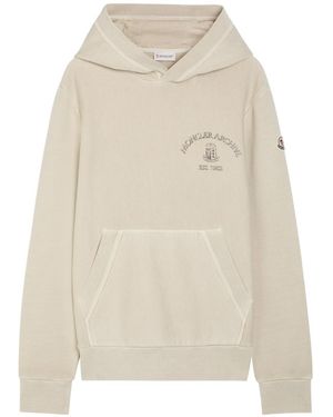 Moncler Logo Hooded Cotton Sweatshirt - White