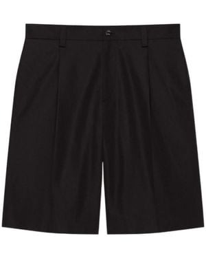 Givenchy Pleated Cotton Shorts - Black