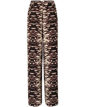 Tory Burch Jacquard Wide-Leg Pants - Brown