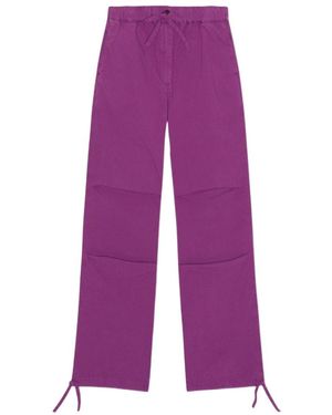 Ganni Tapered-Leg Cargo Pants - Purple