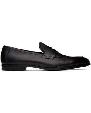 Tom Ford Supple Grain Leather Sean Penny Loafers - Black