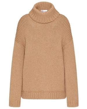 RED Valentino High-Neck Ribbon Sweater - Natural