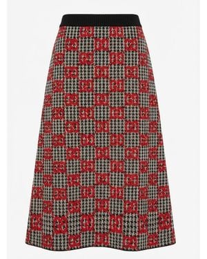 Gucci Gg Jacquard A-Line Skirt - Red