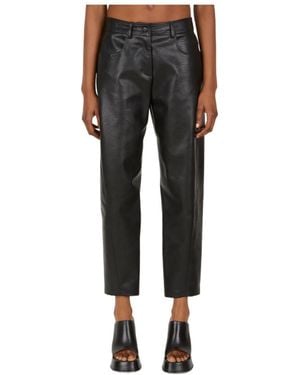 Stella McCartney Contrast Stitched Cropped Trousers - Black