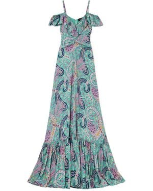 Etro Flowy Floral Maxi Dress - Blue