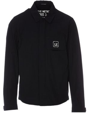 C.P. Company Logo Printed Long-Sleeve Shirt - Blue