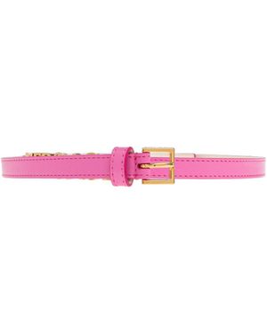 Versace Logo-Lettering Buckle Belt - Pink