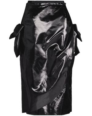 Maison Margiela High Waist Asymmetric Midi Skirt - Black