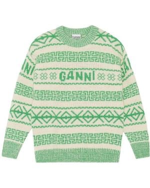 Ganni Wool Pullover - Green