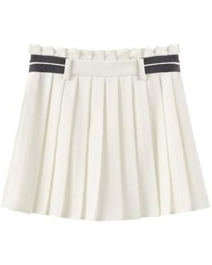 Marissa Chiara Logo Pleated Skirt - White