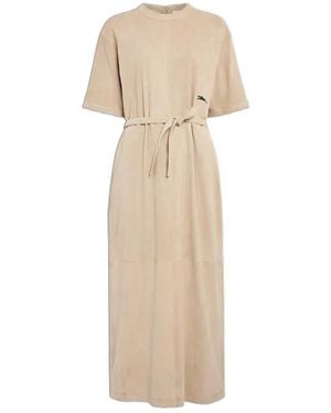 Longchamp Leather Long Dress - Natural