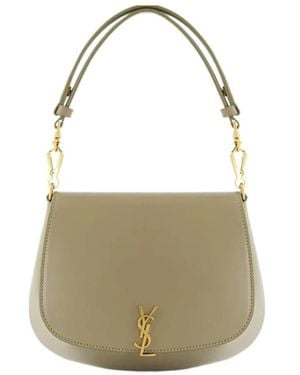 Saint Laurent Voltaire Foldover Top Mini Shoulder Bag - White