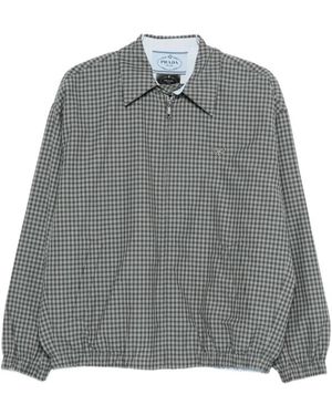 Prada Checked Poplin Jacket - Grey