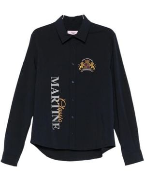 Martine Rose Logo Embroidered Button-Up Shirt - Blue