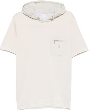Eleventy Logo-Embroidered T-Shirt - White