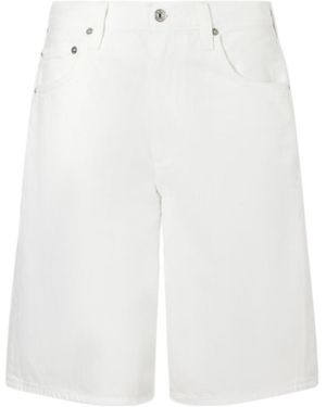 Citizens of Humanity Court Denim Straight-Leg Shorts - White