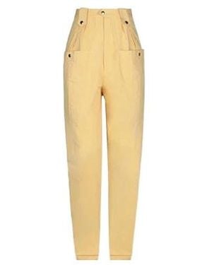 Isabel Marant Solid Minimalist Slim Fit Long Trousers - Yellow