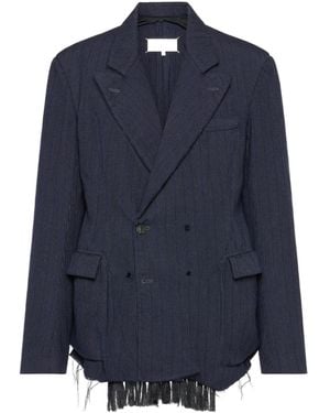 Maison Margiela Wool Pinstripe Jacket - Blue