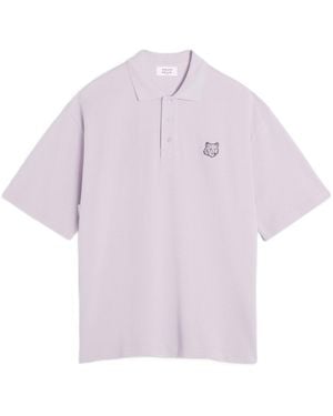 Maison Kitsuné Bold Fox Head-Appliqué Polo Shirt - Purple