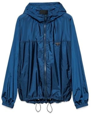 Prada Triangle-Logo Zipped Jacket - Blue