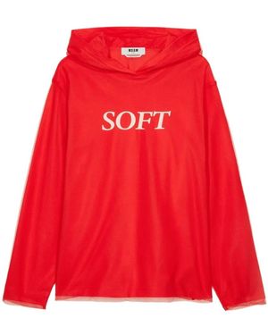MSGM Long-Sleeve Hoodie - Red