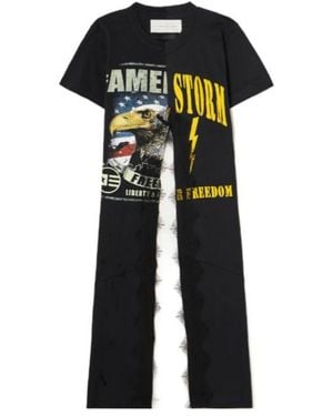 Conner Ives Unique Spliced T-Shirt - Black