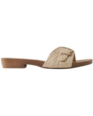 Gabriela Hearst Clover Buckle Slippers - White