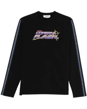 Coperni Logo-Print Long-Sleeve T-Shirt - Black