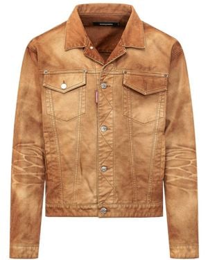 DSquared² Long-Sleeve Casual Jacket - Brown