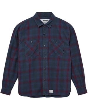Neighborhood Savage Tartan-Check Shirt - Blue