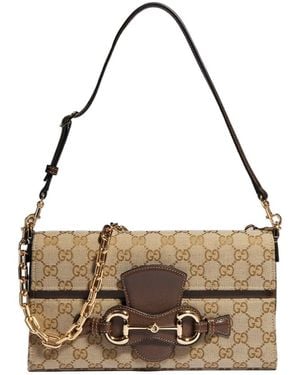 Gucci Horsebit Ristretto Medium Shoulder Bag - Metallic