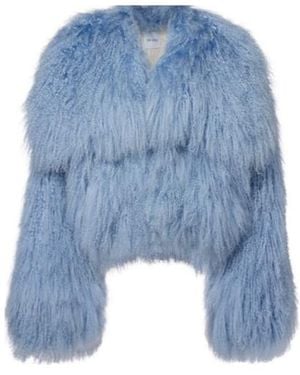 The Attico Furry Coat - Blue