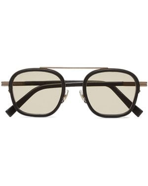 ZEGNA Orizzonte I Metal Acetate And Leather Sunglasses - White