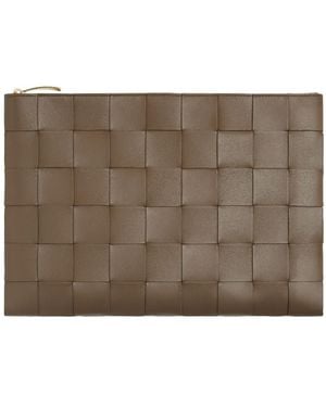 Bottega Veneta Large Cassette Flat Pouch - Brown
