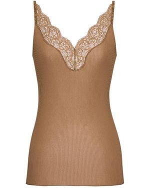 Saint Laurent Sleeveless Tops - Brown