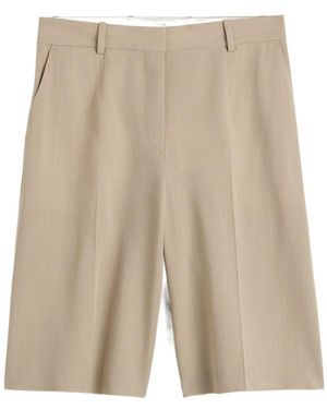 TOTEME Pressed-Crease Straight-Leg Shorts - Natural