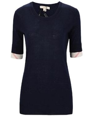 Burberry Round Neck Jumper - Blue