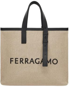 Ferragamo Ferragamo Signature Tote Bag - Natural
