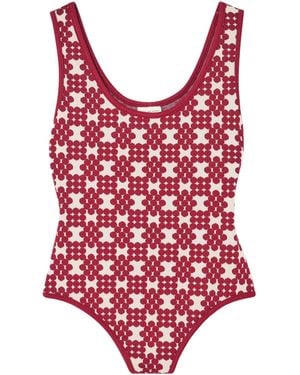 Dries Van Noten Jacquard-Knit Bodysuit - Red