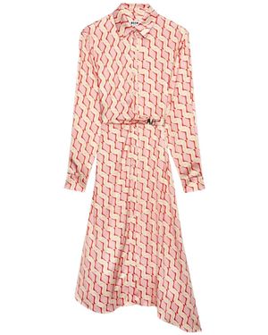 MSGM Geometric-Pattern Dress - Pink
