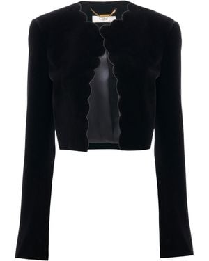 Chloé Chloé Velvet Scalloped Spencer Jacket - Black