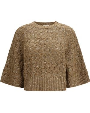 Brunello Cucinelli Open-Stitch Jumper - Natural