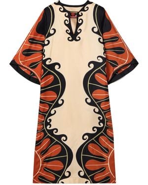 La DoubleJ Printed Kaftan Dress - Orange