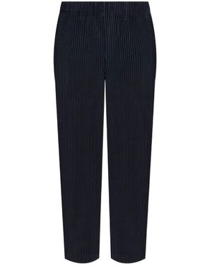 Homme Plissé Issey Miyake Homme Pliss Issey Miyake Pleated Tapered Trousers - Blue