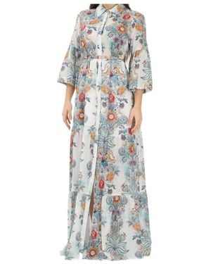 Just Cavalli Long Dress With Pattern - White