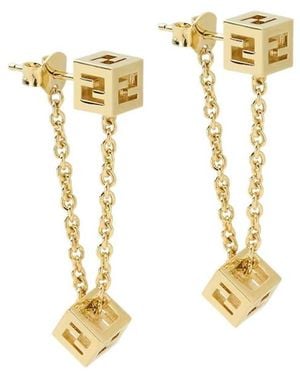 Fendi Faces Pendant Earrings - Metallic