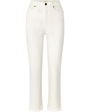 KHAITE Abigail High-Rise Slim-Leg Jeans - White