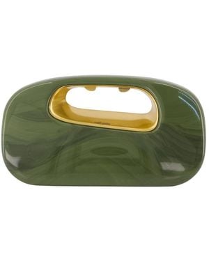 Cult Gaia Amara Sculpted Clutch Bag - Green