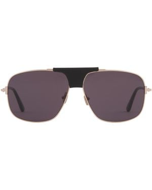 Tom Ford Eyewear Tex Pilot Frame Sunglasses - Purple